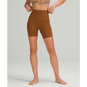 LULULEMON Women's Align Super-High Rise Short 6" Size 2 Copper Brown EUC